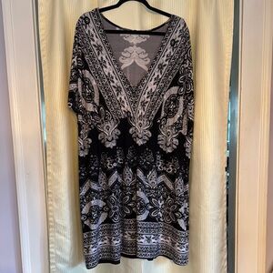 Lane Bryant Black and White Midi Dress